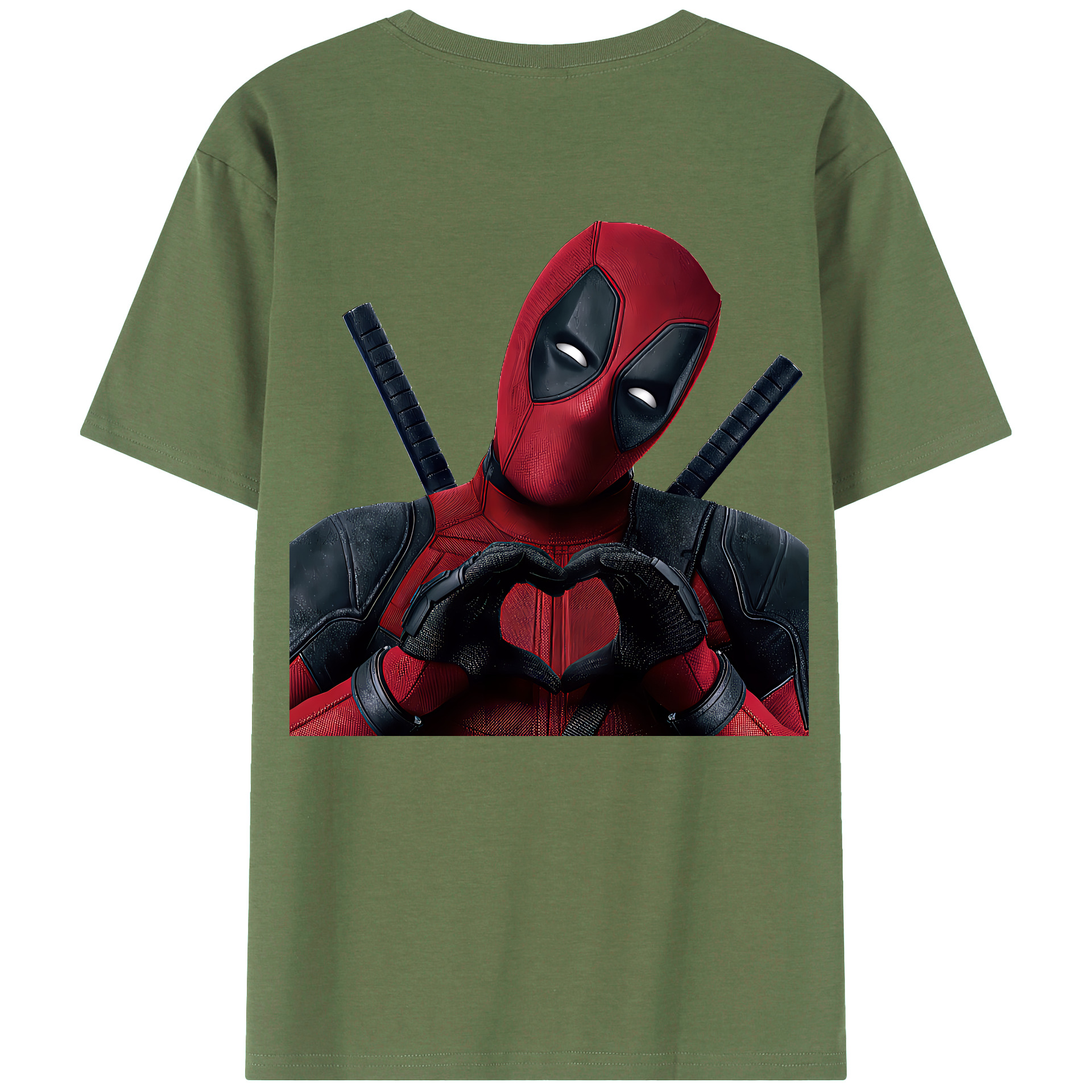 （画像用） Deadpool デッドプール 綿100％ メンズ半袖Tシャツ（バックプリント） 通気性
